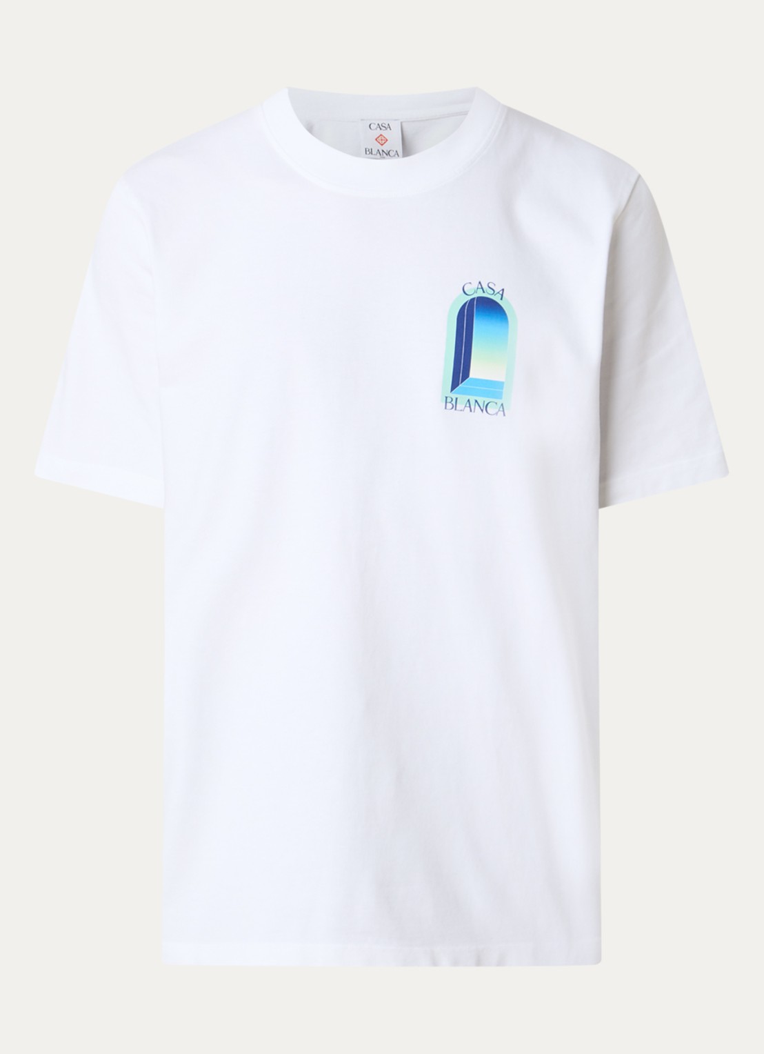 Casablanca Gradient T-shirt met logo- en backprint - voorkant 4 wit