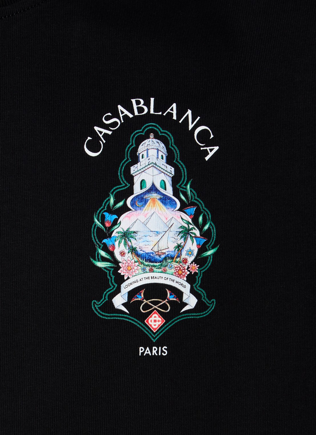 Casablanca Gradient T-shirt met logo- en backprint - detail 4 zwart