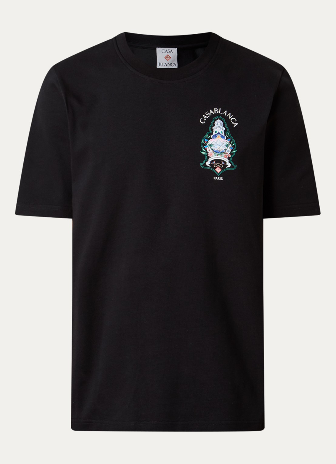 Casablanca Gradient T-shirt met logo- en backprint - voorkant zwart