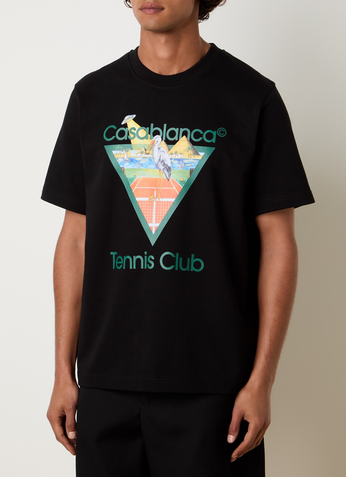 Casablanca Gradient T-shirt met logo- en backprint - detail 4 zwart