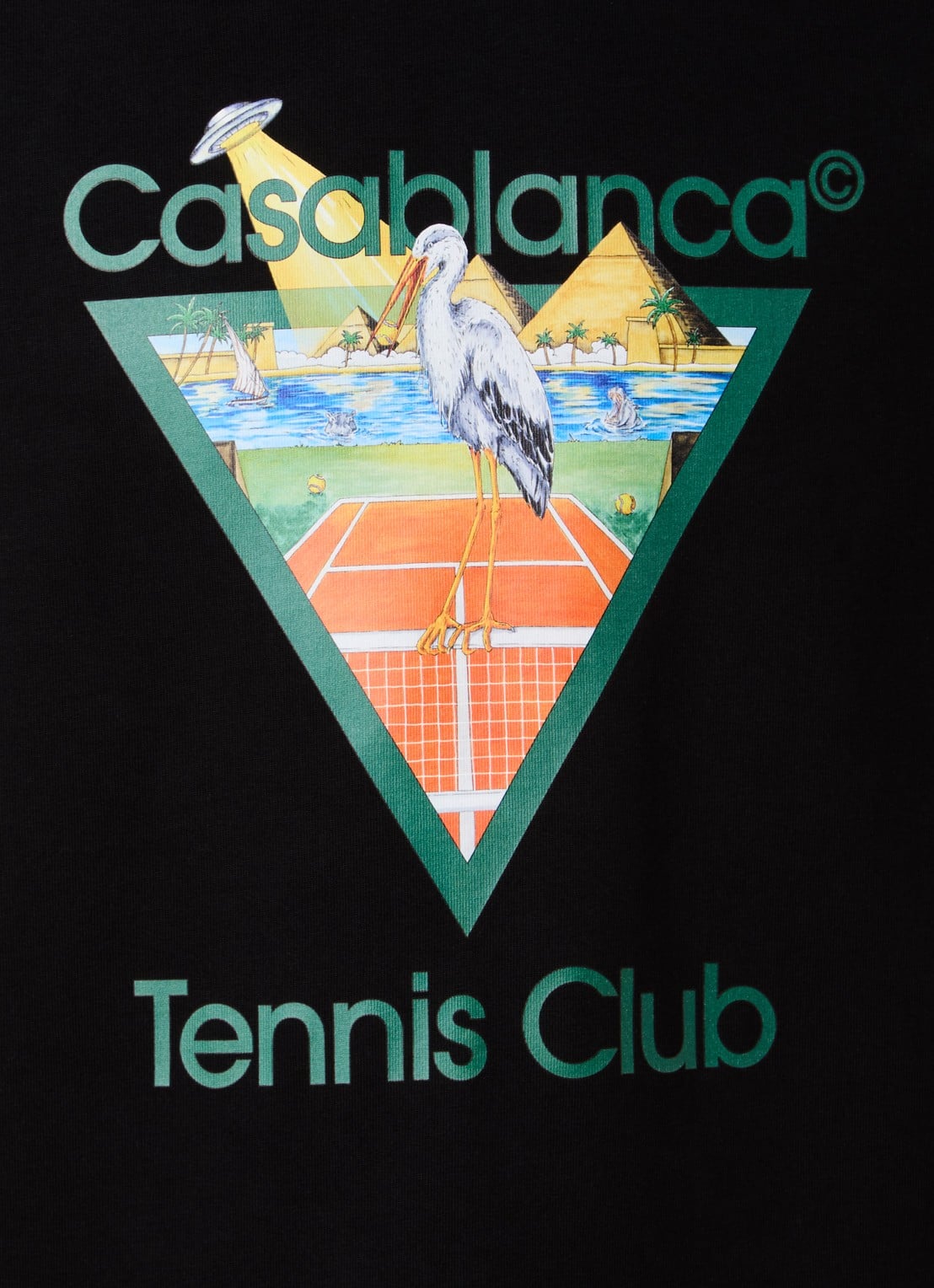 Casablanca Gradient T-shirt met logo- en backprint - detail 5 zwart