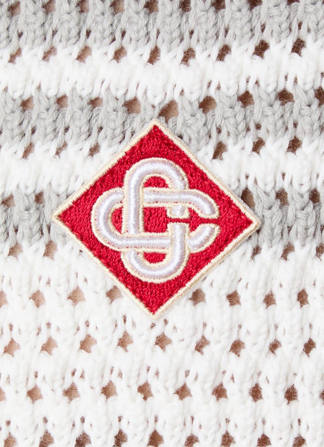 Casablanca Grofgebreid overhemd met streepprint - detail 5 wit