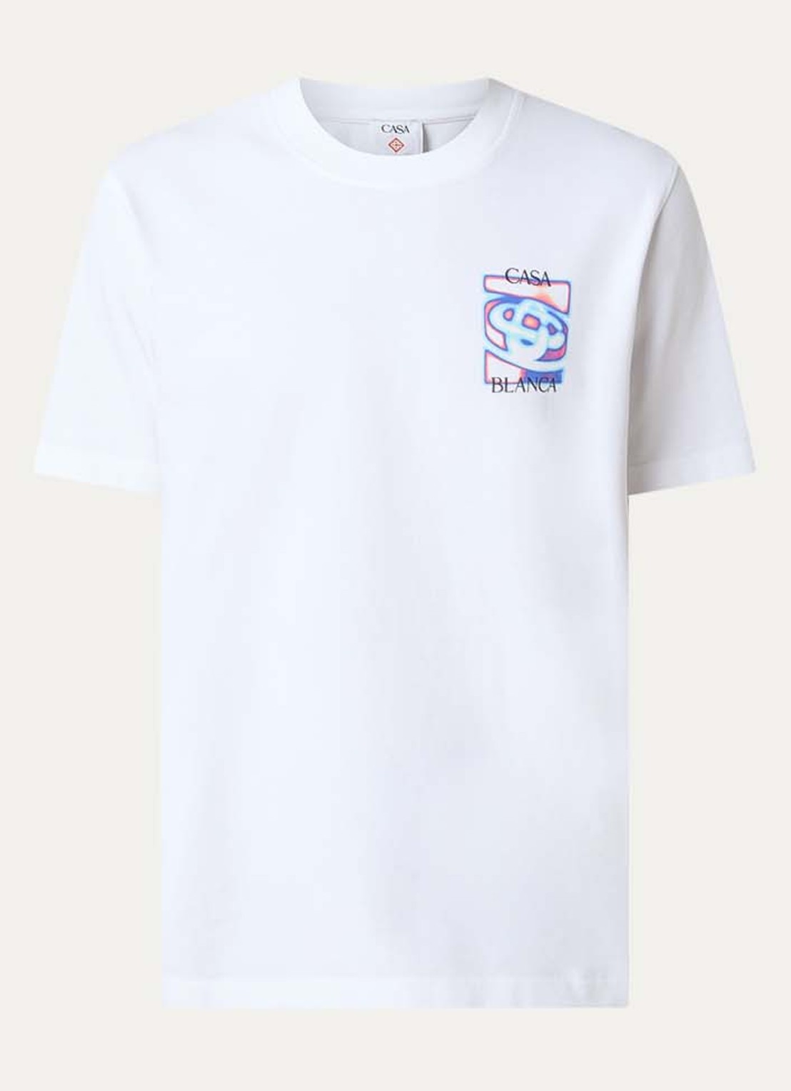 Casablanca Heat Map T-shirt met logo- en backprint - voorkant wit