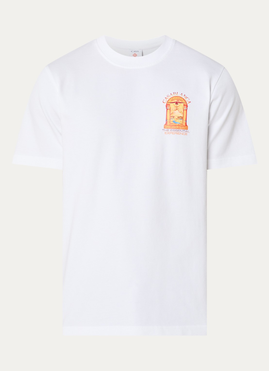 Casablanca Hermons Mirage T-shirt met logo- en backprint - voorkant wit