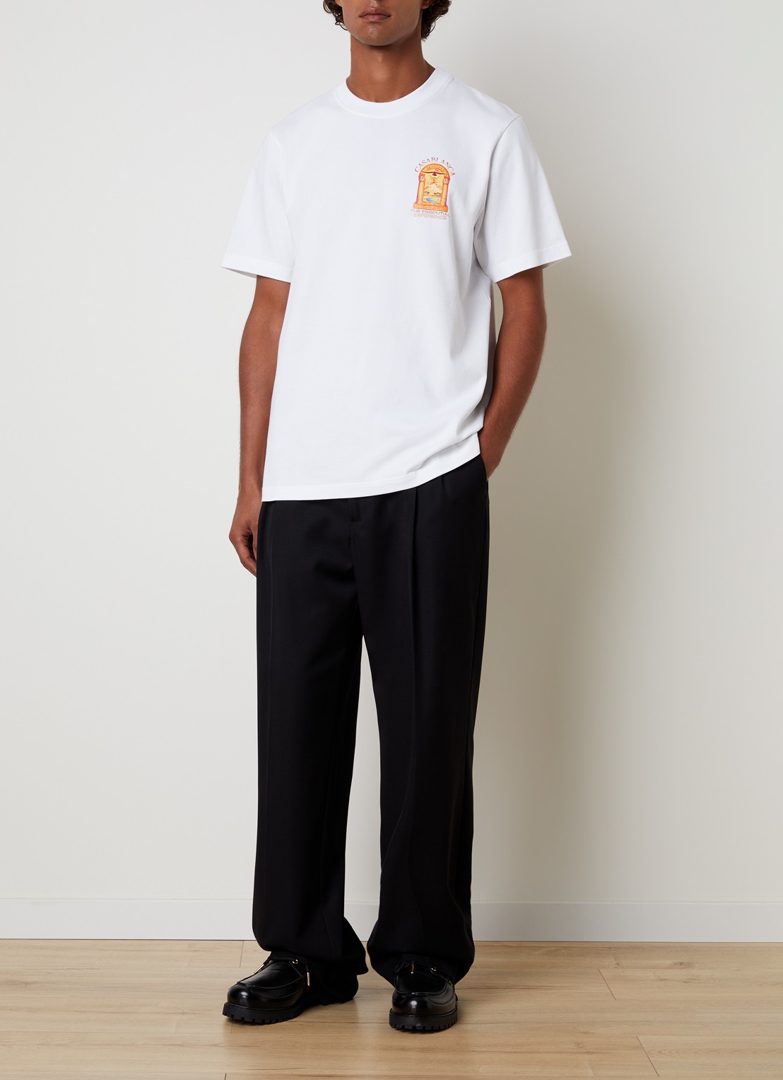 Casablanca Hermons Mirage T-shirt met logo- en backprint - voorkant 5 wit