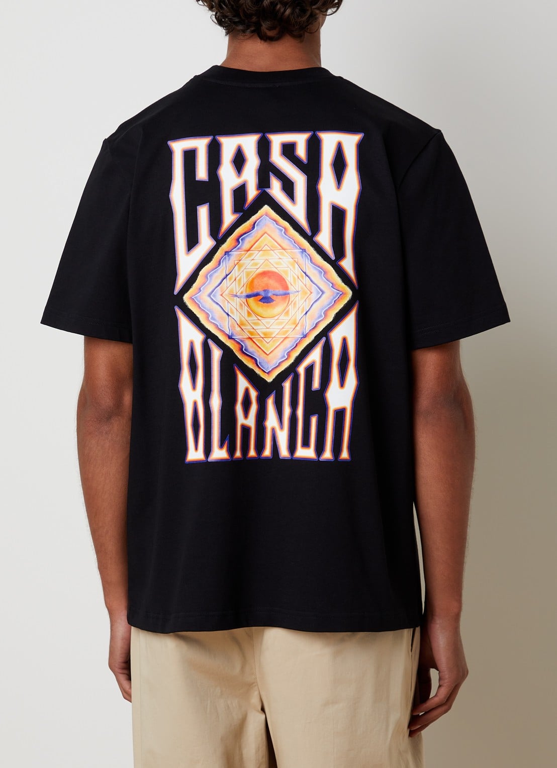 Casablanca Hermons Mirage T-shirt met logo- en backprint - detail zwart