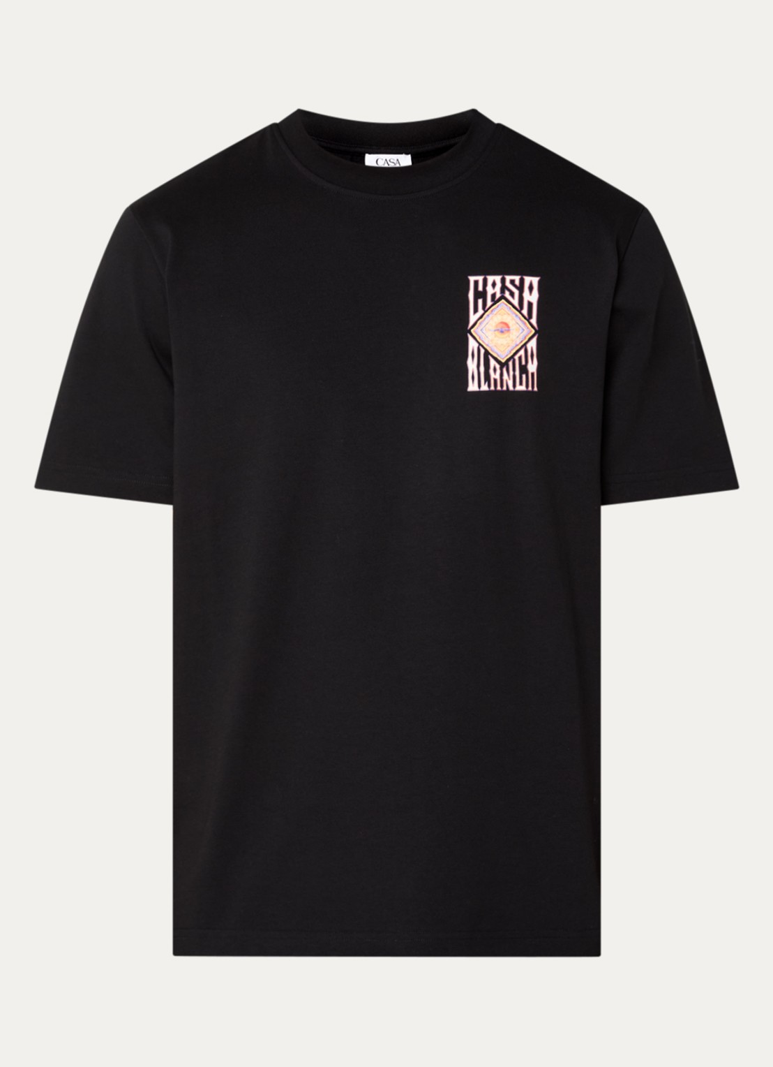 Casablanca Hermons Mirage T-shirt met logo- en backprint - voorkant zwart