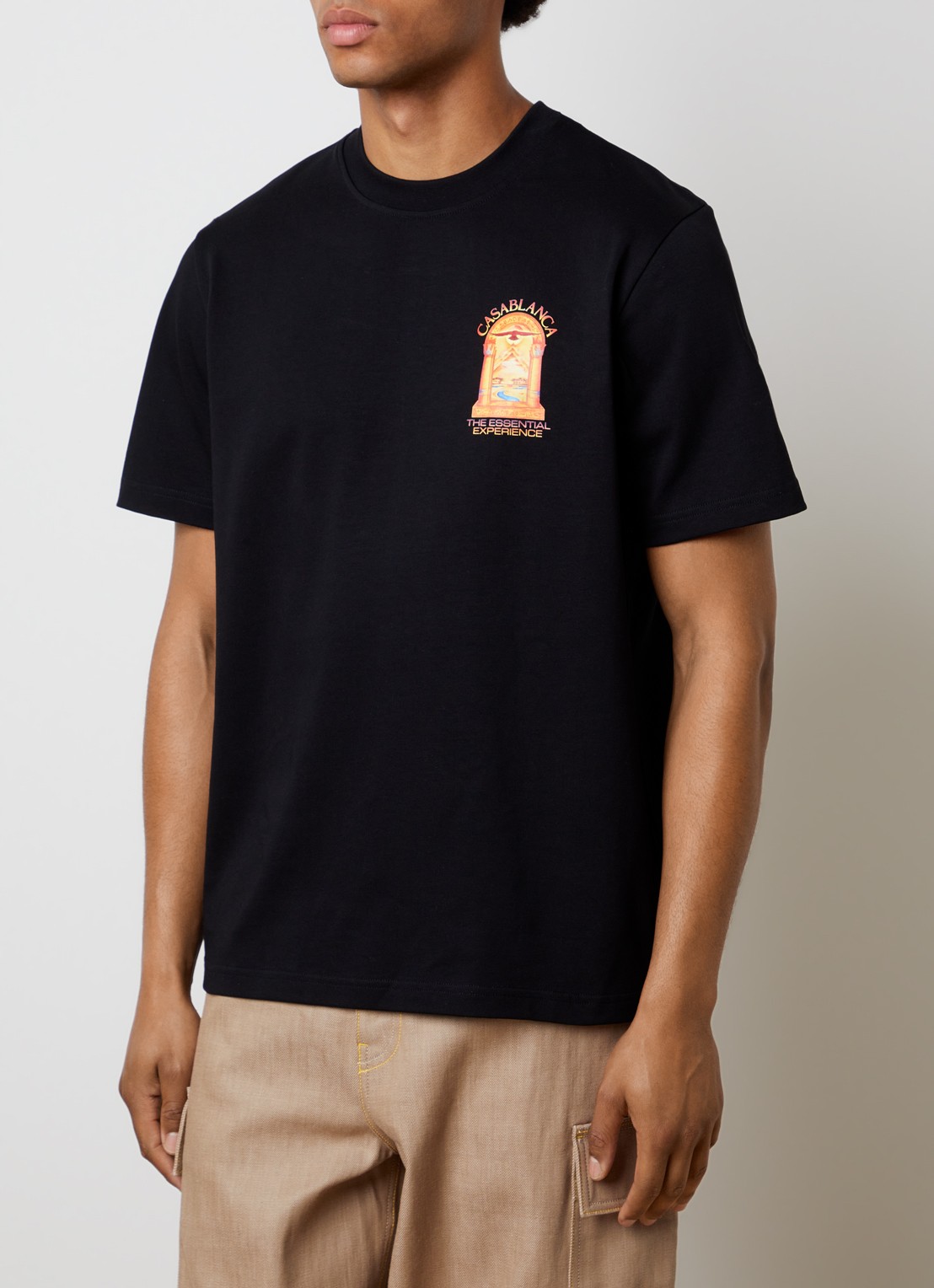 Casablanca Hermons T-shirt met logo- en backprint - achterkant 3 zwart
