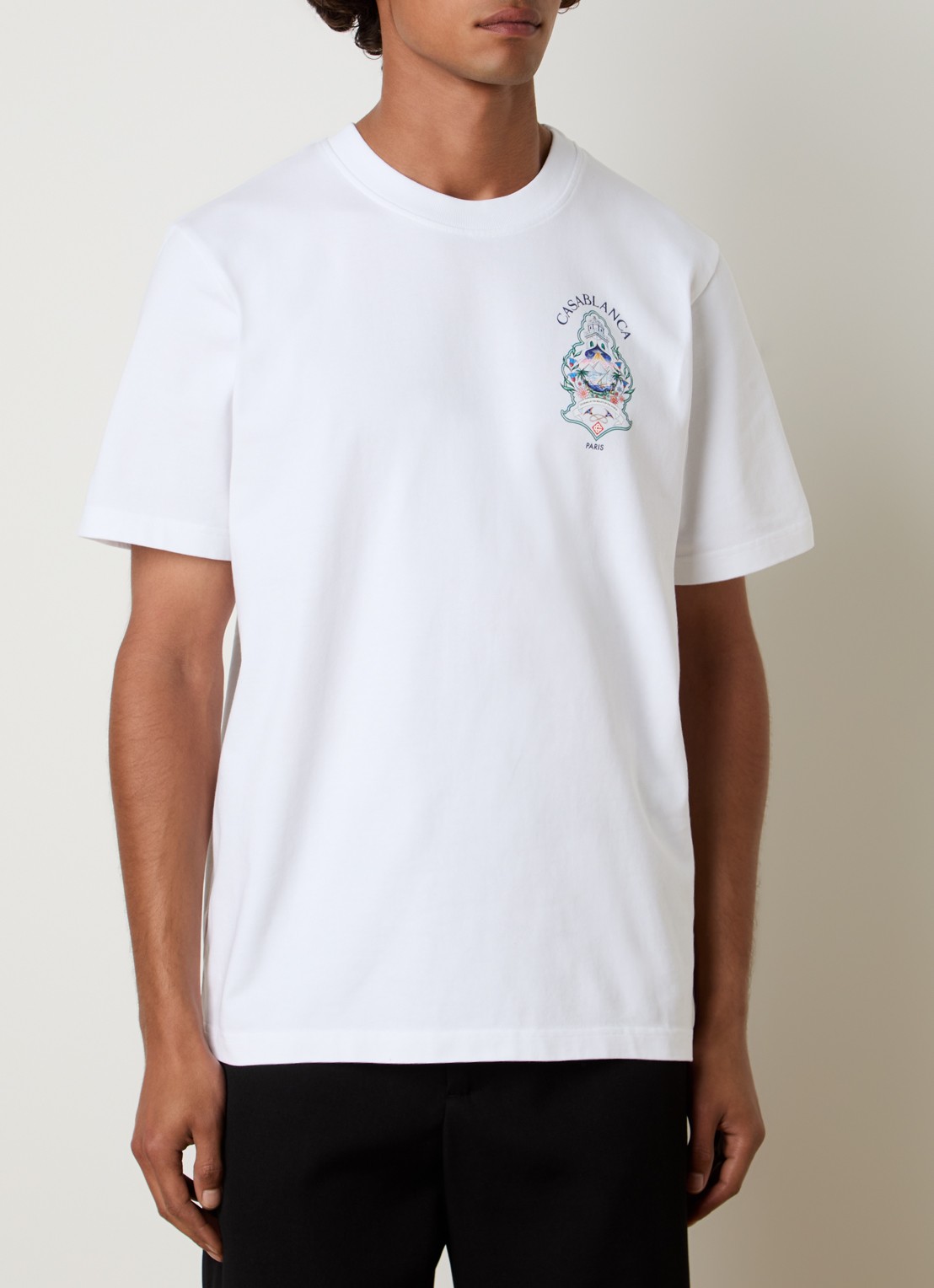 Casablanca Hotel T-shirt met logo- en backprint - achterkant 5 wit