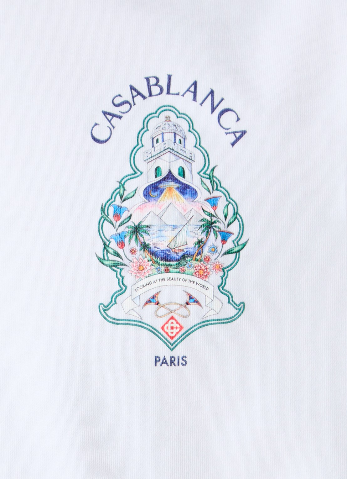 Casablanca Hotel T-shirt met logo- en backprint - detail 4 wit