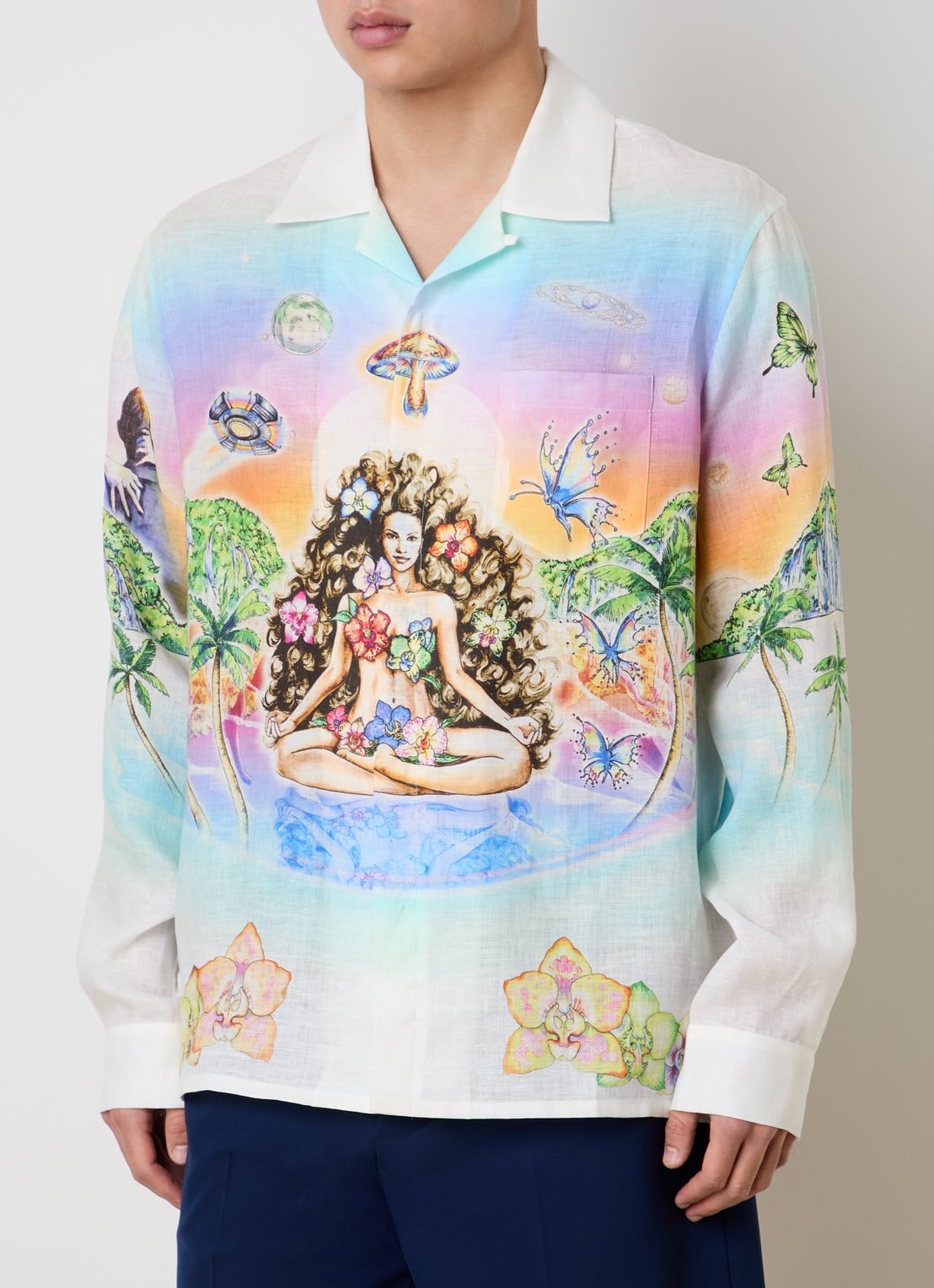 Casablanca Innersense regular fit overhemd met print - detail lichtblauw