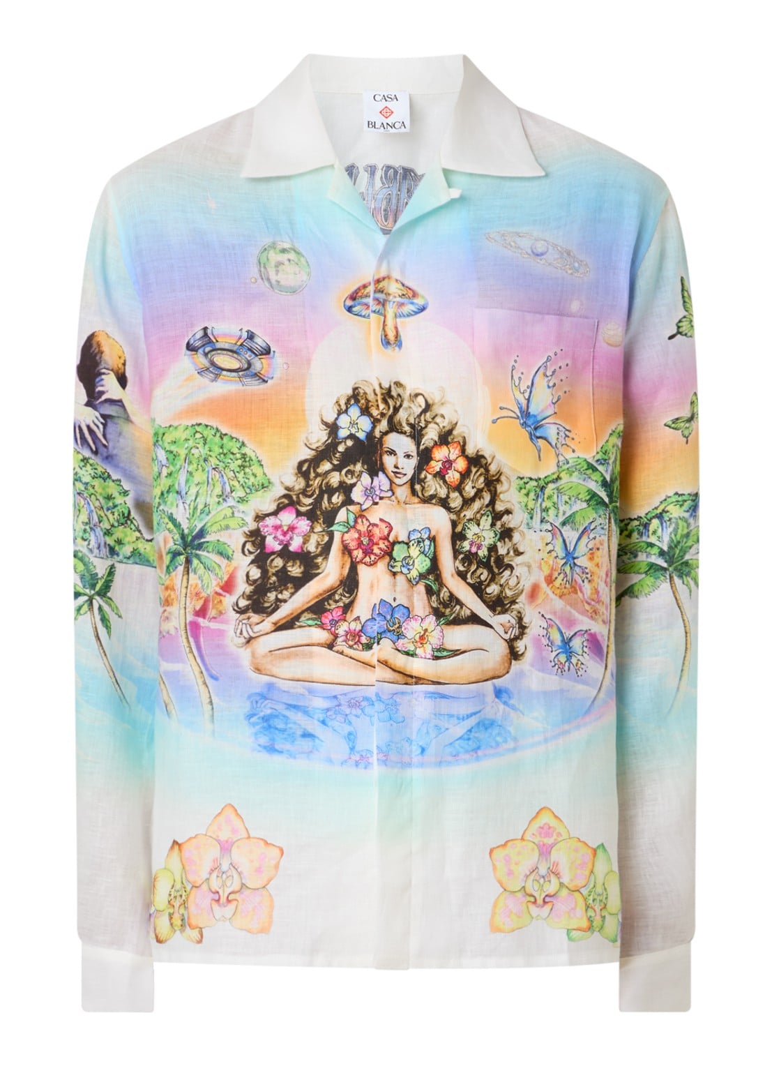 Casablanca Innersense regular fit overhemd met print - voorkant 3 lichtblauw