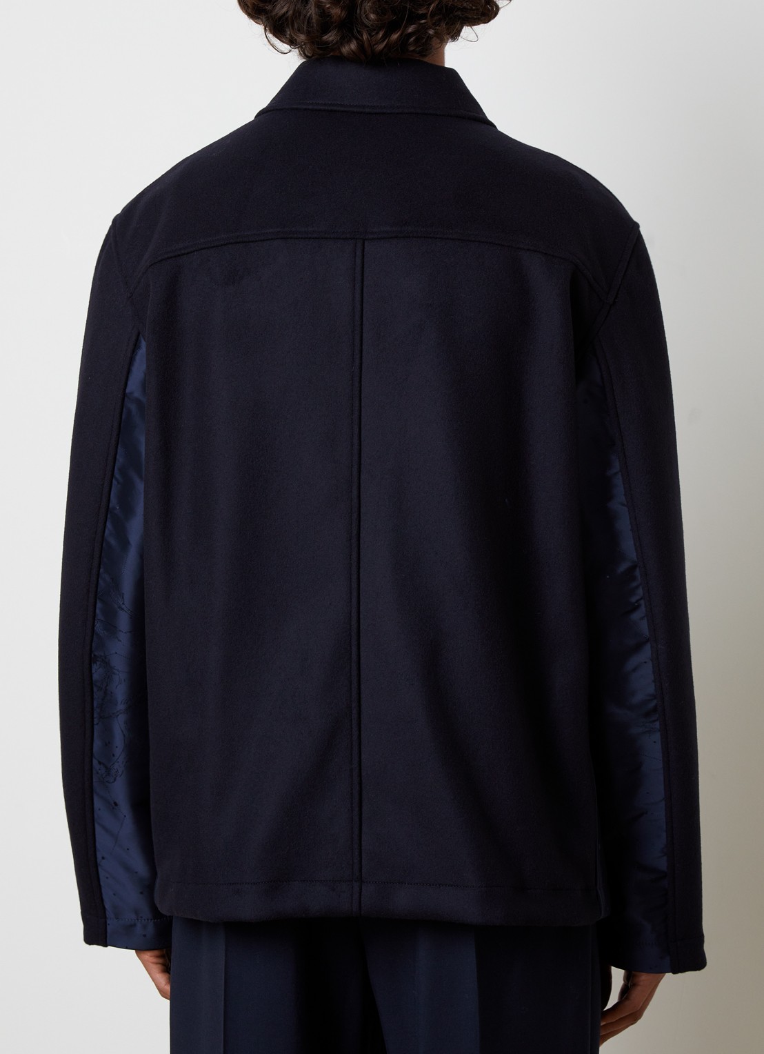 Casablanca Jack in wolblend met details van kalfsleer - achterkant 6 donkerblauw