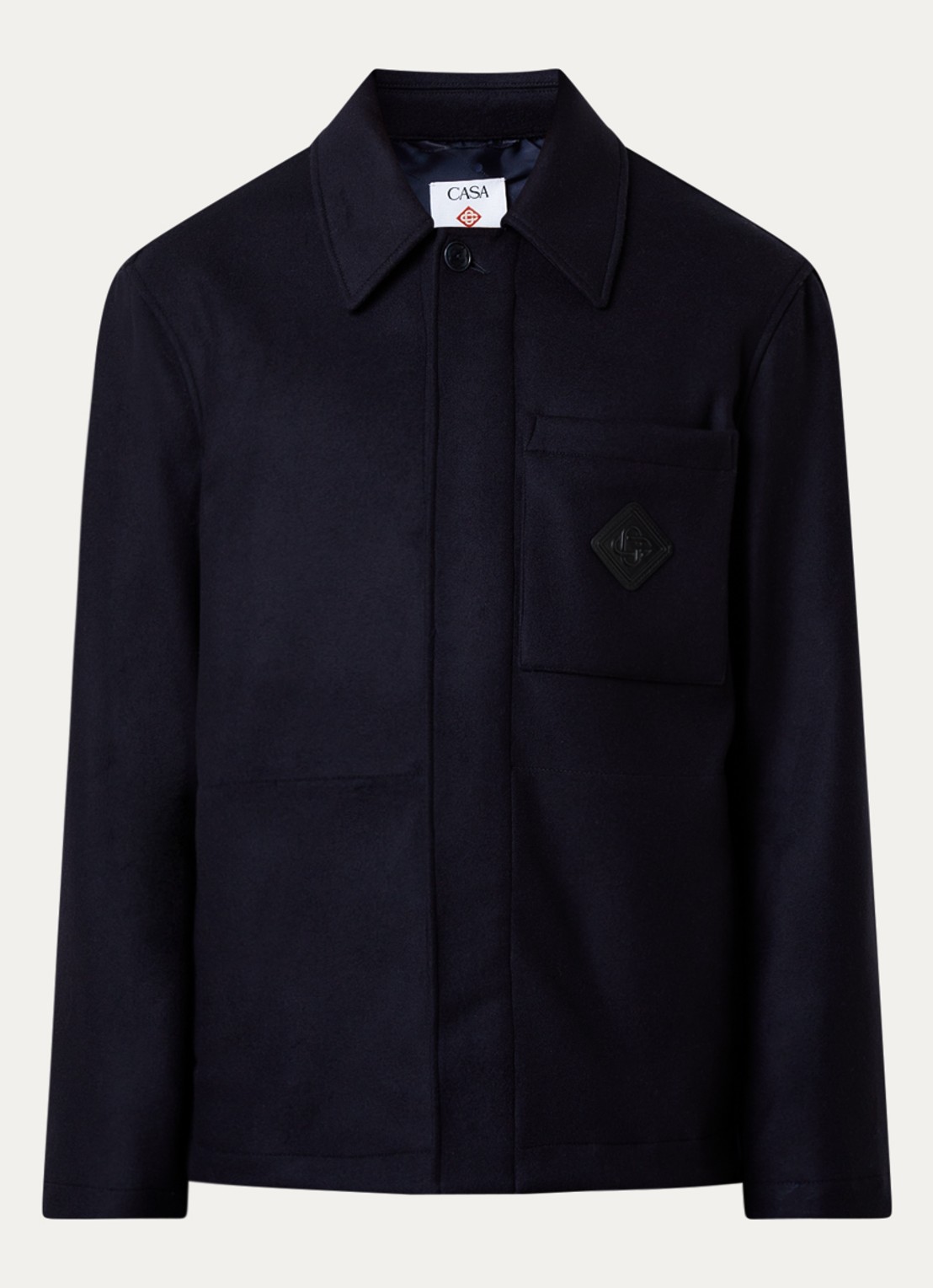 Casablanca Jack in wolblend met details van kalfsleer - voorkant donkerblauw