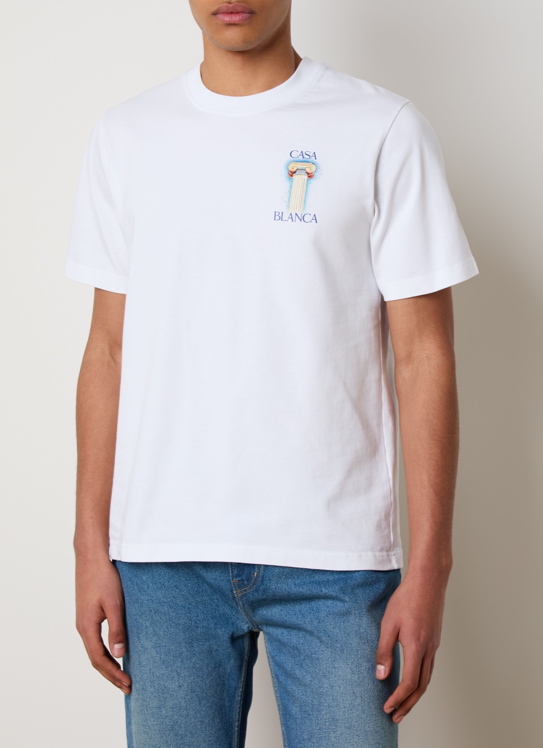 Casablanca La Colomne T-shirt van  katoen met front- en backprint - achterkant 5 wit