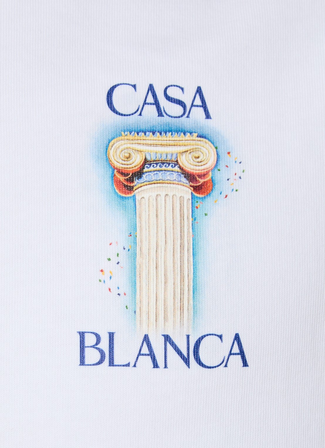 Casablanca La Colomne T-shirt van  katoen met front- en backprint - detail 2 wit