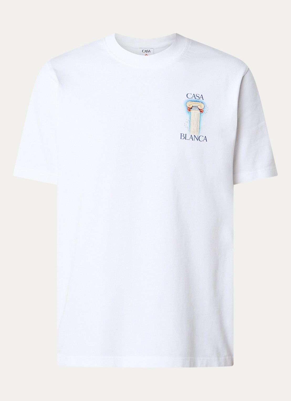 Casablanca La Colomne T-shirt van  katoen met front- en backprint - voorkant 3 wit