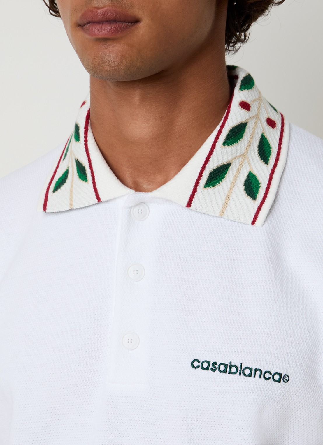 Casablanca Laurel regular fit polo met logo - detail 2 wit