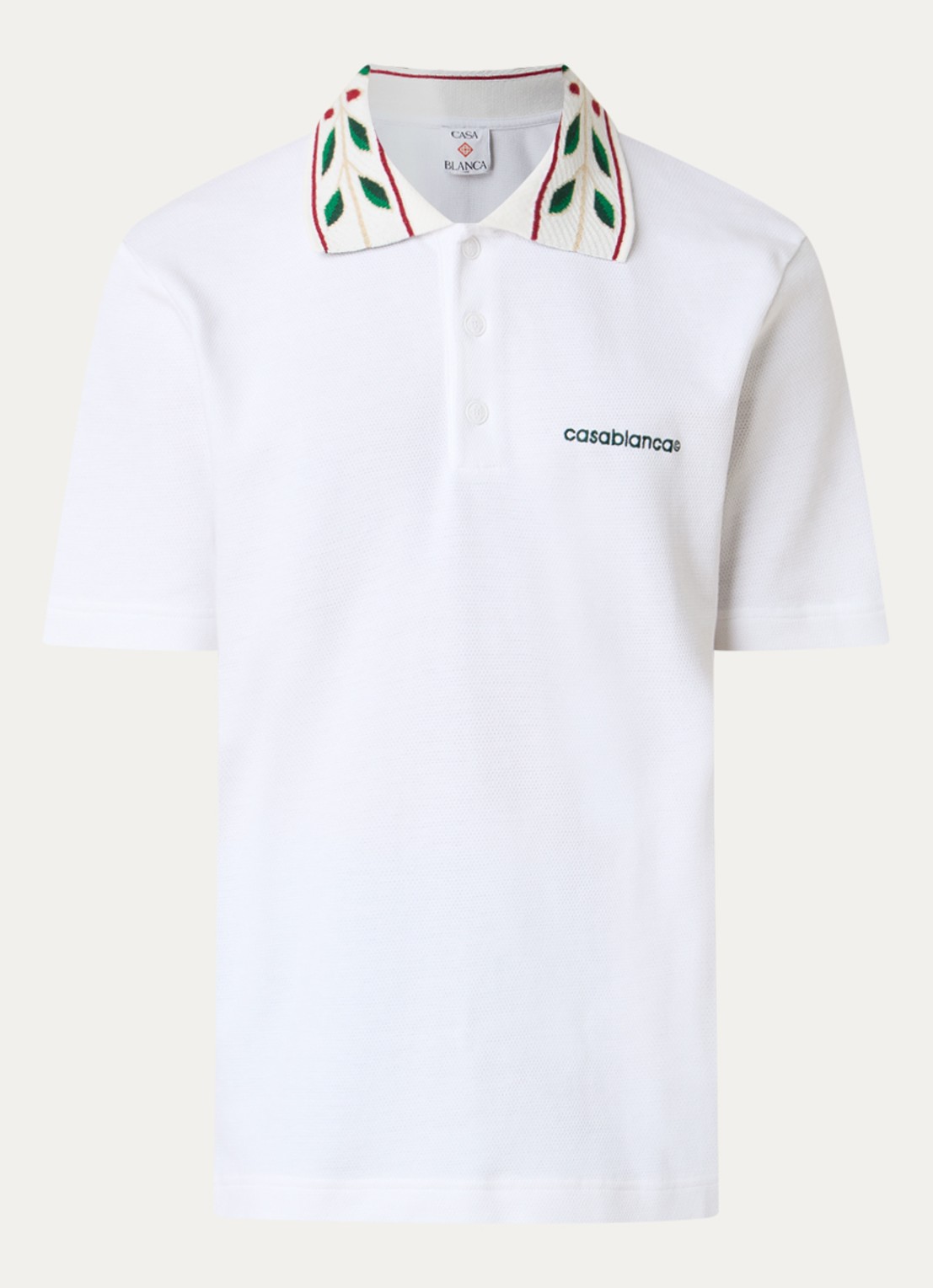 Casablanca Laurel regular fit polo met logo - voorkant 3 wit