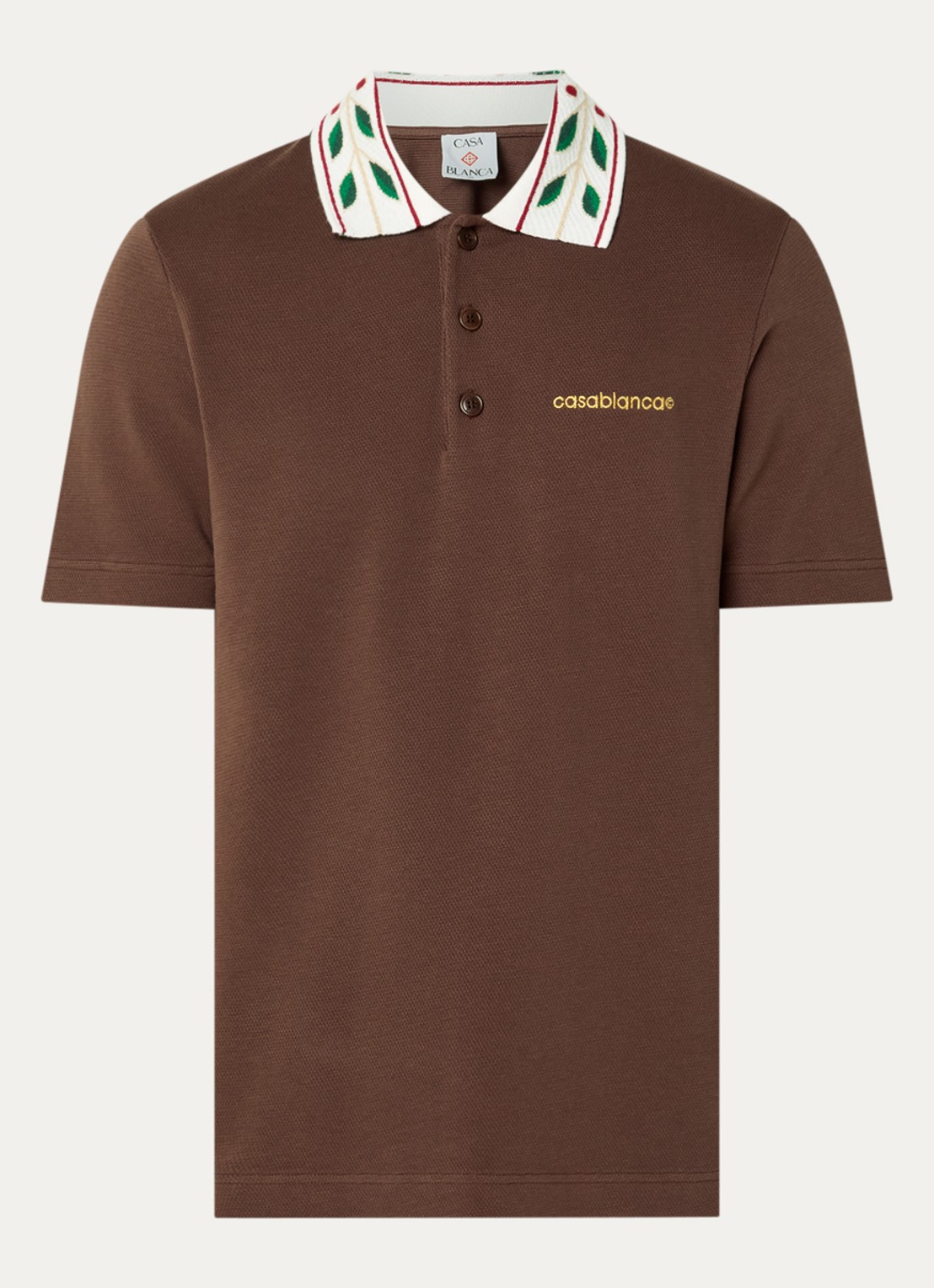Casablanca Laurel regular fit polo met logo - voorkant bruin