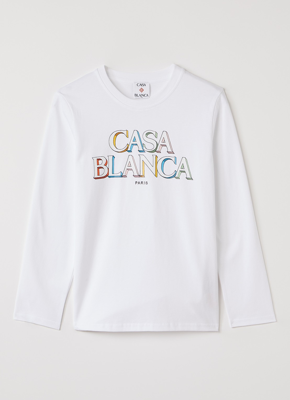 Casablanca Longsleeve met logoprint - voorkant 2 wit