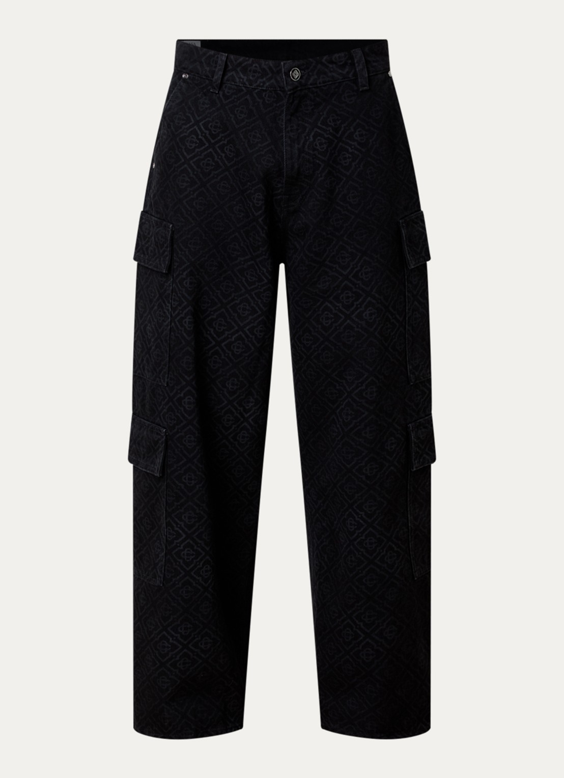 Casablanca Loose fit jeans met logoprint - voorkant 4 zwart