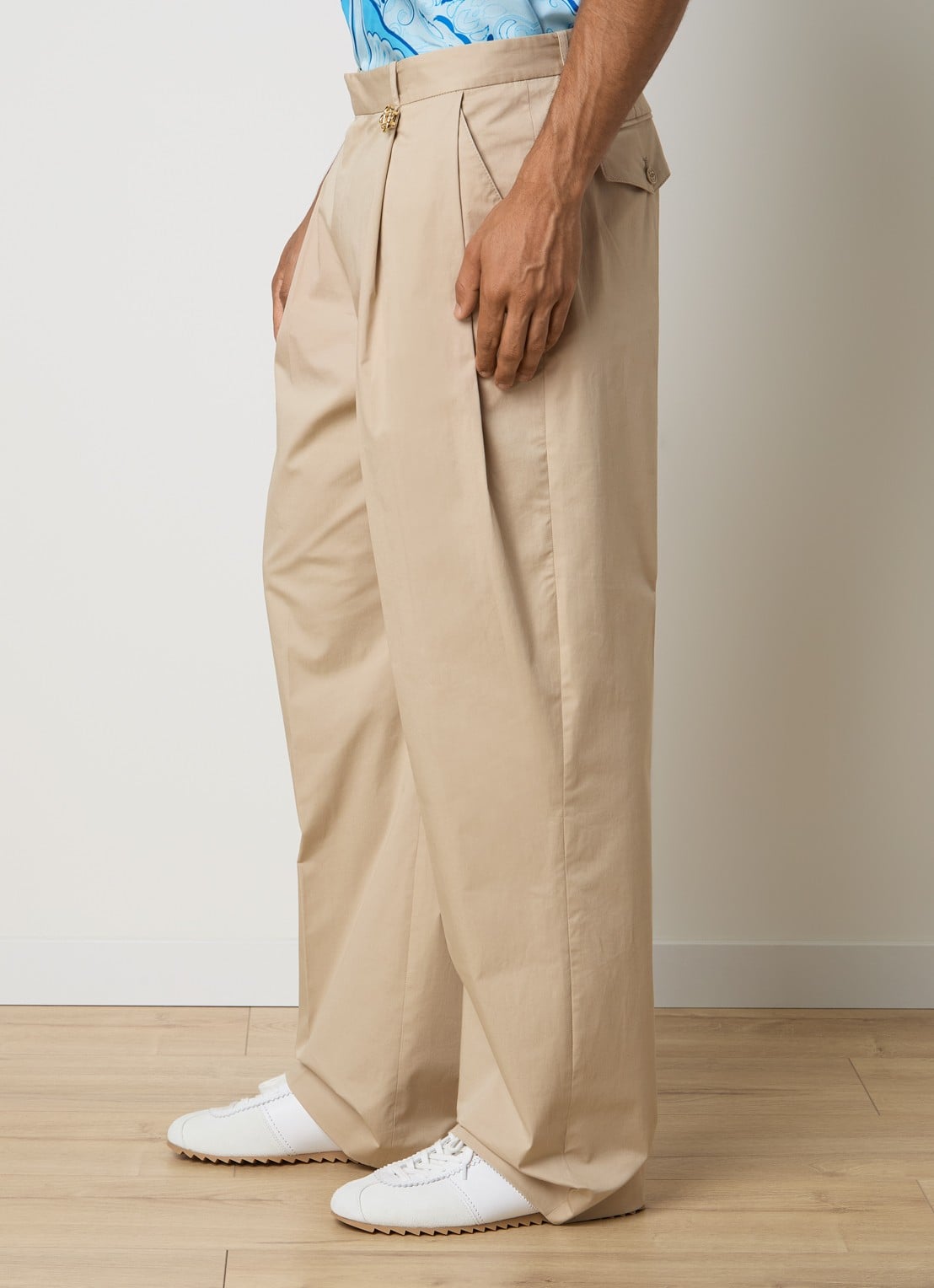 Casablanca Loose fit pantalon met steekzakken - detail 4 beige