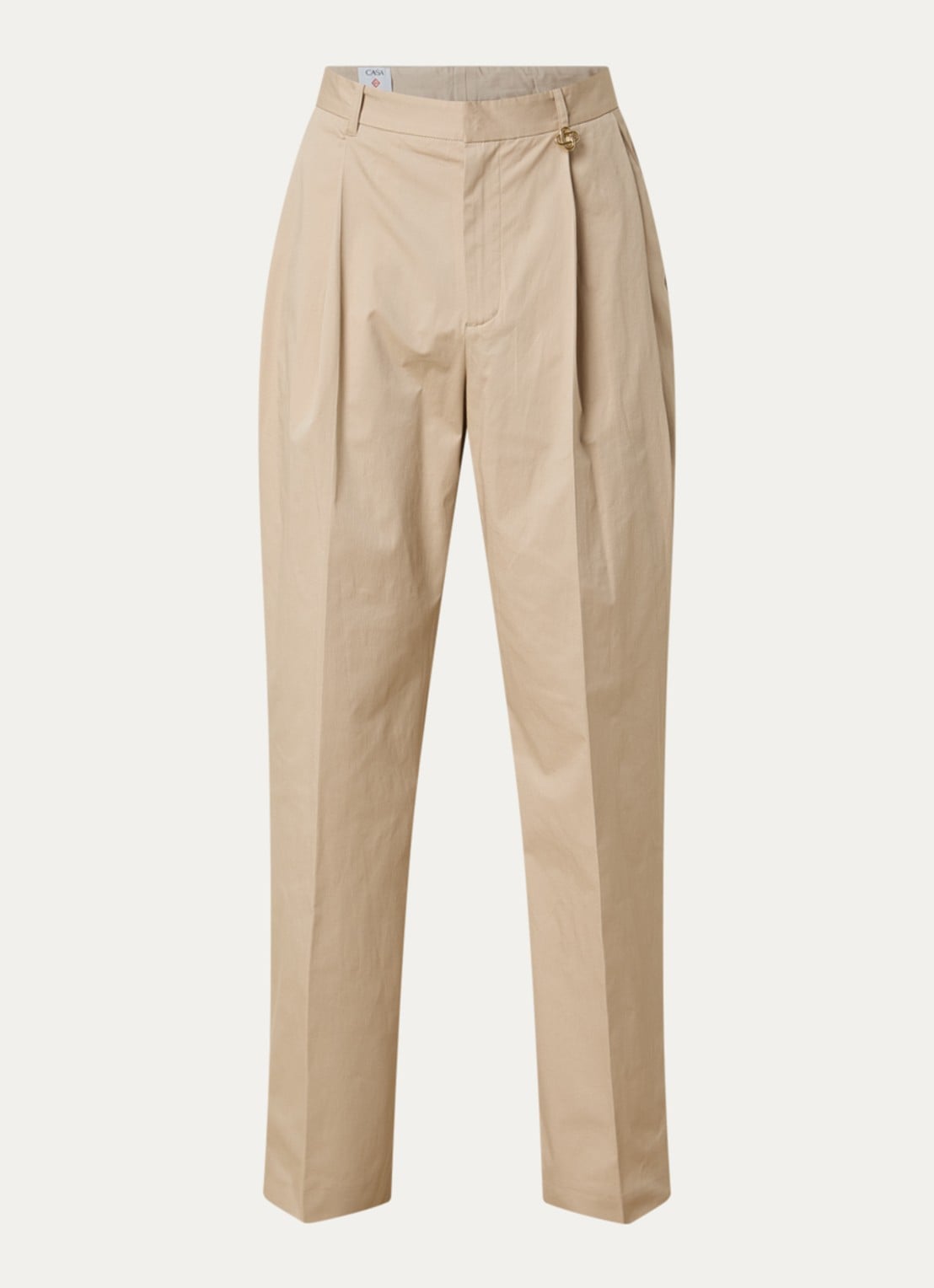 Casablanca Loose fit pantalon met steekzakken - voorkant beige
