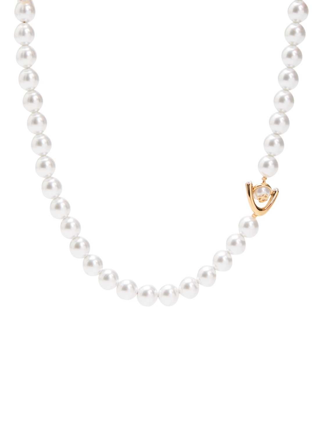 Casablanca Lotus parelketting verguld - voorkant goud