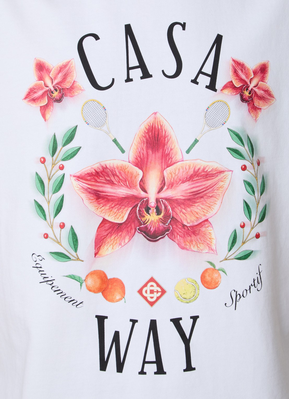 Casablanca Orchid Classic T-shirt met logoprint - detail 4 wit