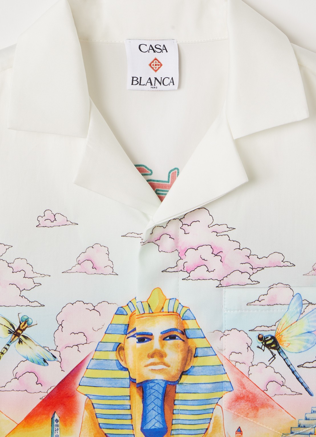 Casablanca Overhemd met print - detail gebroken wit