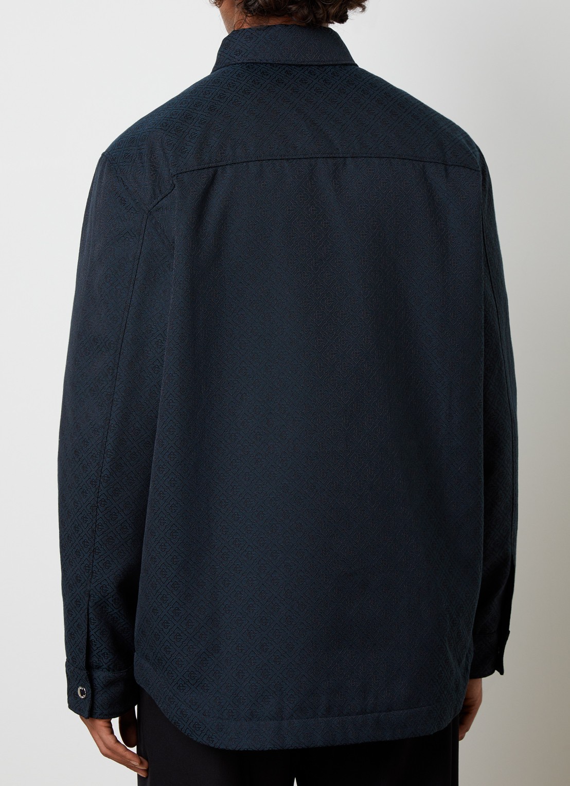 Casablanca Overshirt met ingebreid logo en borstzak - achterkant 5 donkerblauw
