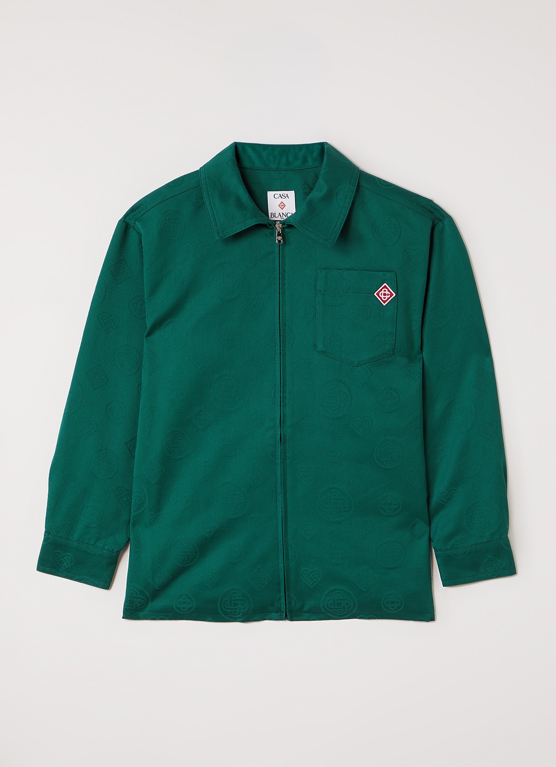 Casablanca Overshirt met logoprint - voorkant groen