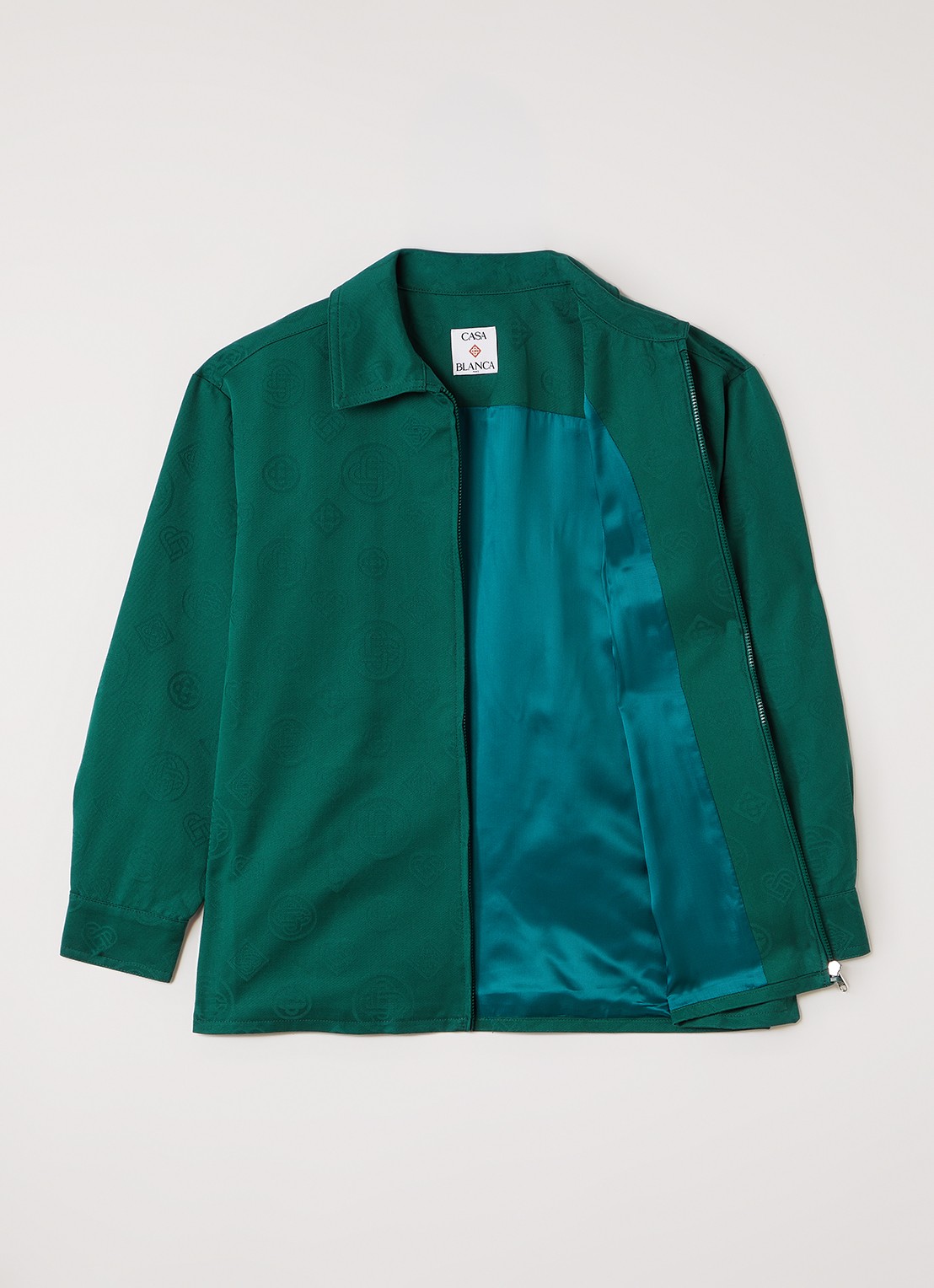 Casablanca Overshirt met logoprint - voorkant 2 groen