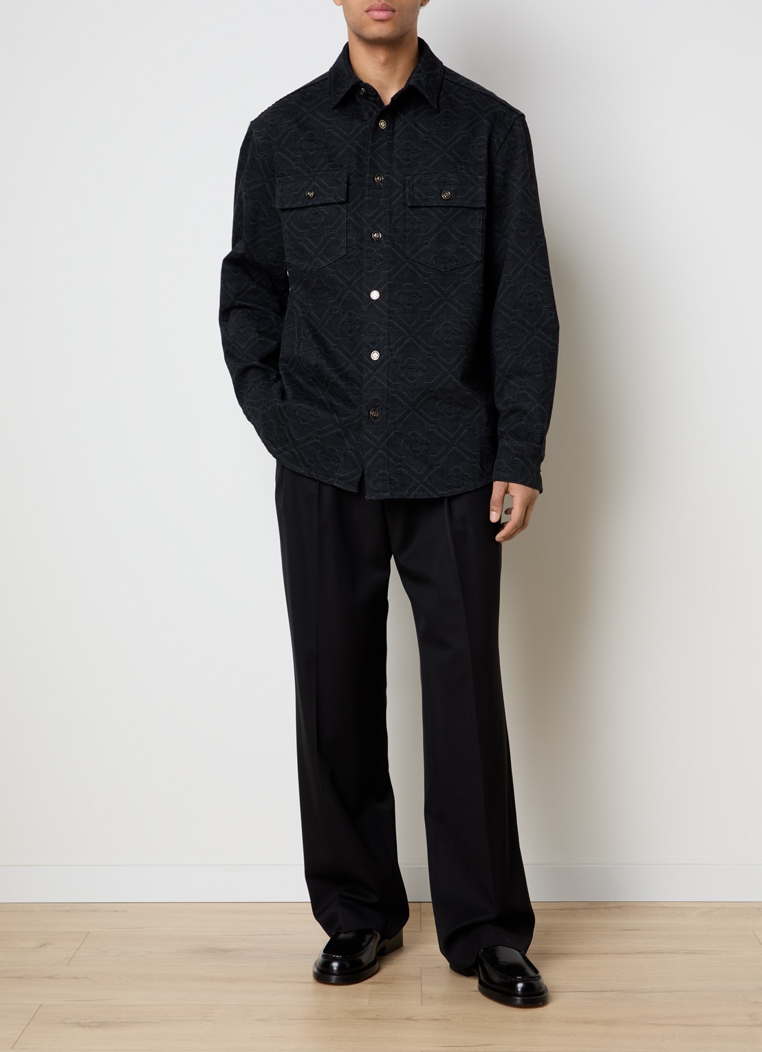 Casablanca Overshirt met print en borstzakken - voorkant 3 zwart