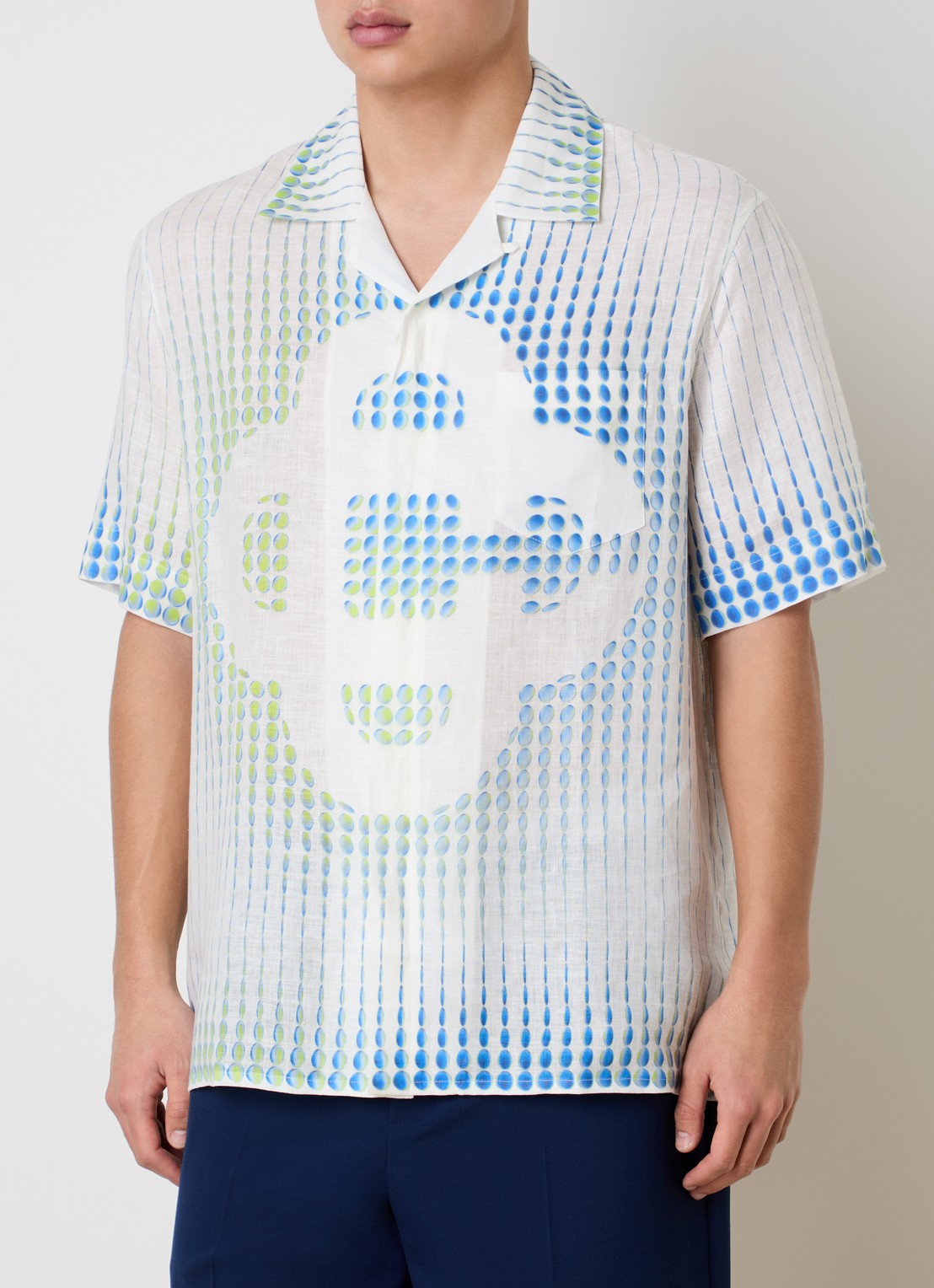 Casablanca Pills Cuban regular fit overhemd met print - detail 2 gebroken wit