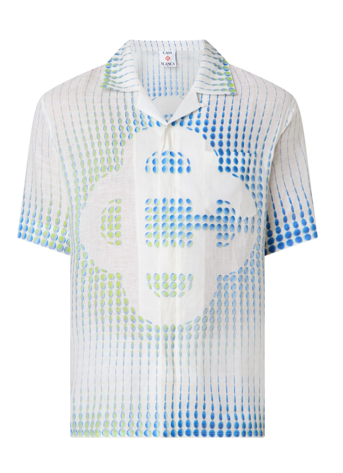 Casablanca Pills Cuban regular fit overhemd met print - voorkant 4 gebroken wit
