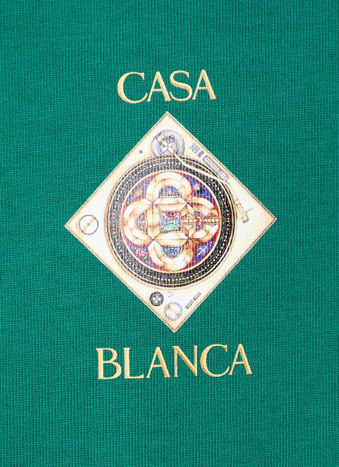 Casablanca Plafondorne T-shirt met logo- en backprint - detail 4 donkergroen