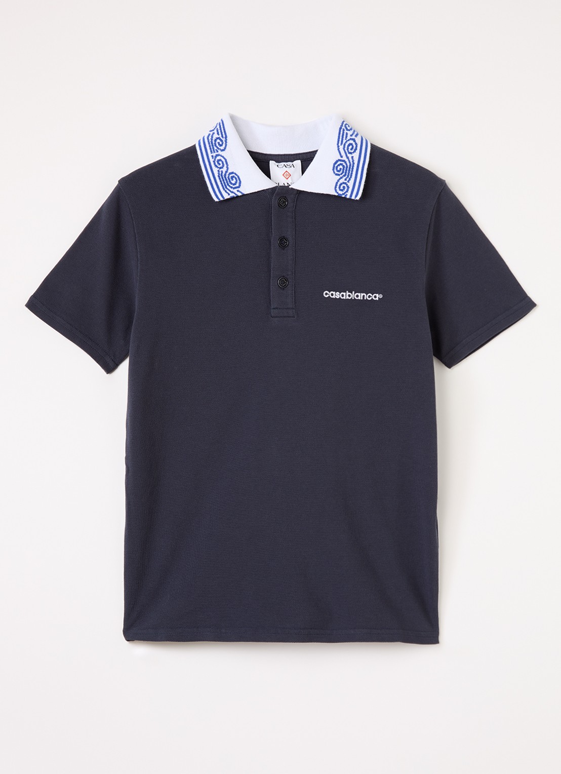 Casablanca Polo met logoborduring - voorkant donkerblauw