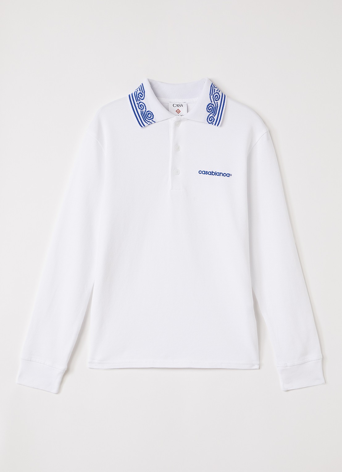 Casablanca Polo met logoborduring - voorkant 2 wit