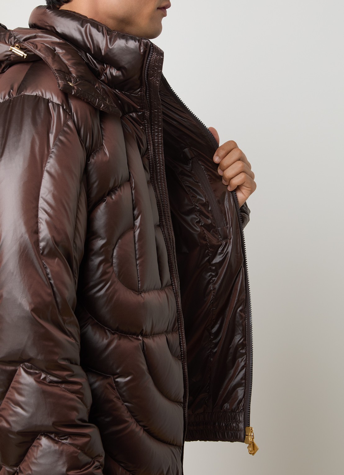 Casablanca Pufferjack met donsvulling en afneembare capuchon - detail 3 bruin