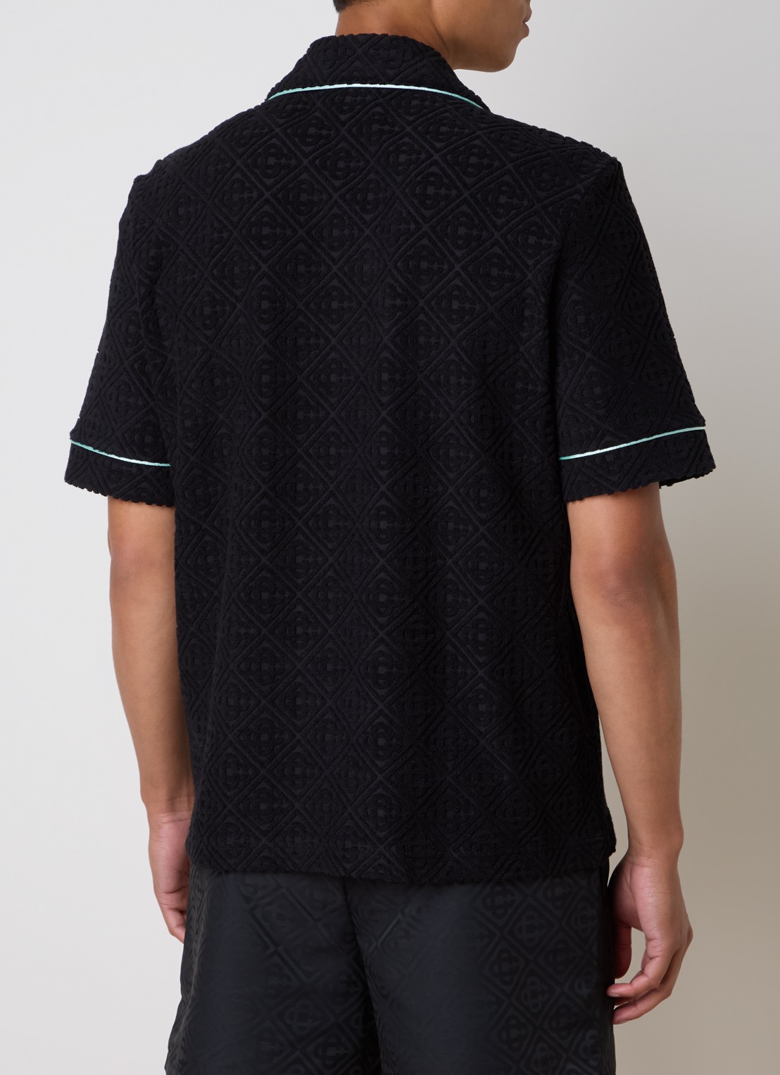 Casablanca Regular fit overhemd van badstof met logoprint - achterkant 3 zwart