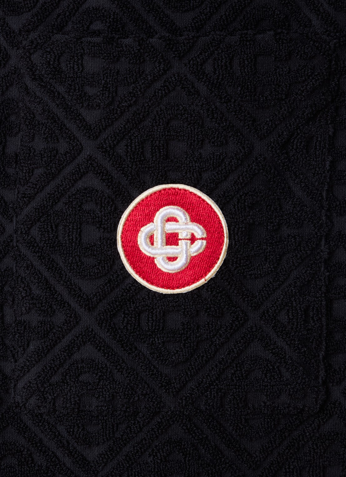 Casablanca Regular fit overhemd van badstof met logoprint - detail 2 zwart