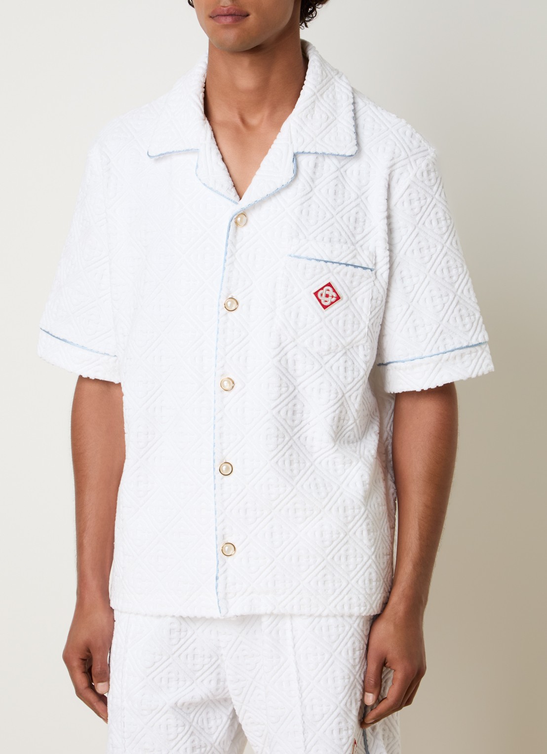 Casablanca Regular fit overhemd van badstof - detail 3 wit