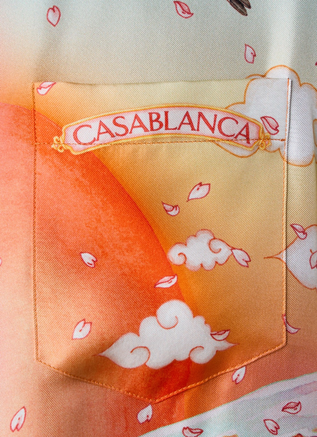Casablanca Regular fit overhemd van zijde met print - detail 5 blauw