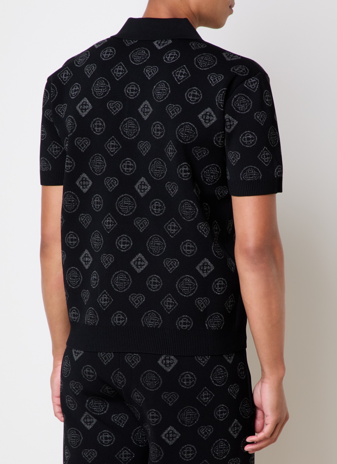 Casablanca Regular fit polo met jacquard dessin - achterkant 5 zwart