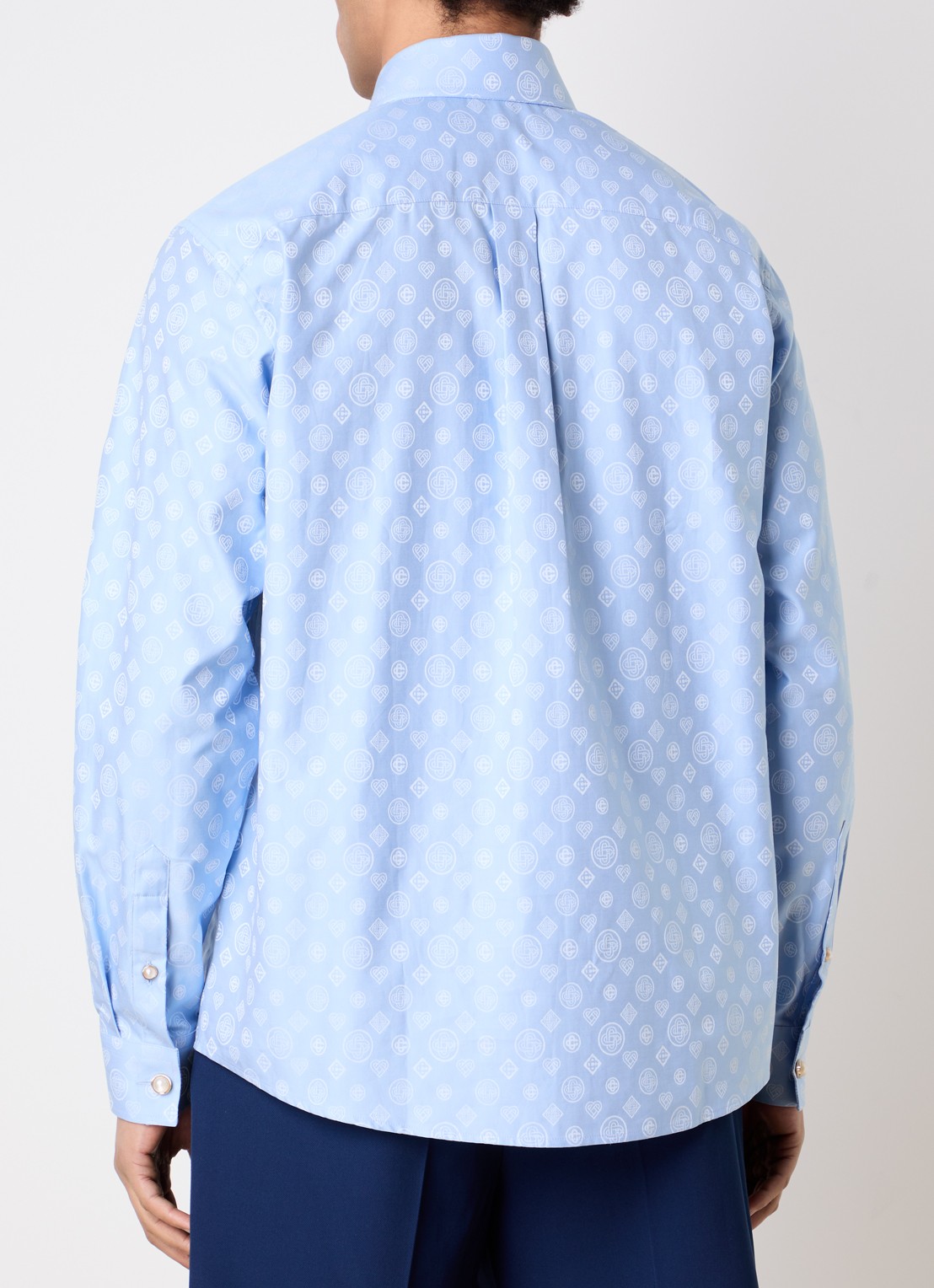 Casablanca Regular fit polo met logoprint - achterkant 5 lichtblauw