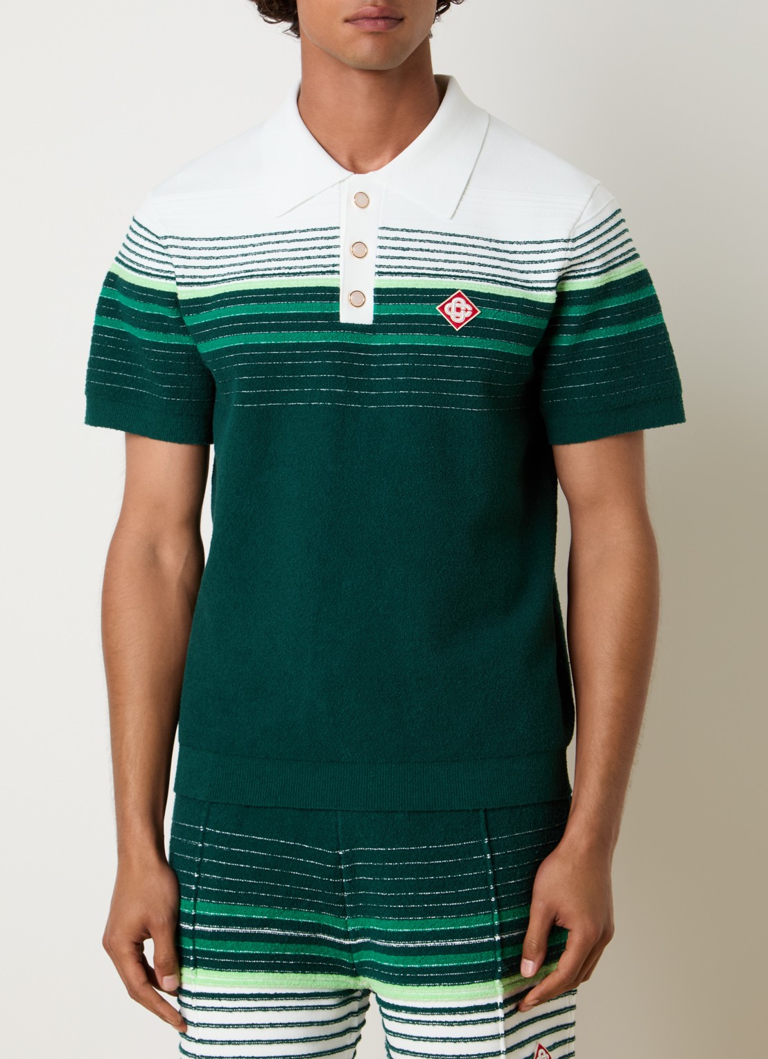 Casablanca Regular fit polo met structuur - detail 4 groen