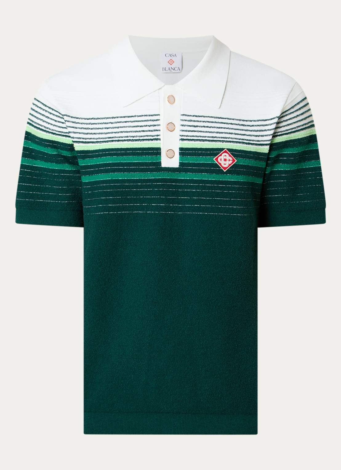 Casablanca Regular fit polo met structuur - voorkant groen