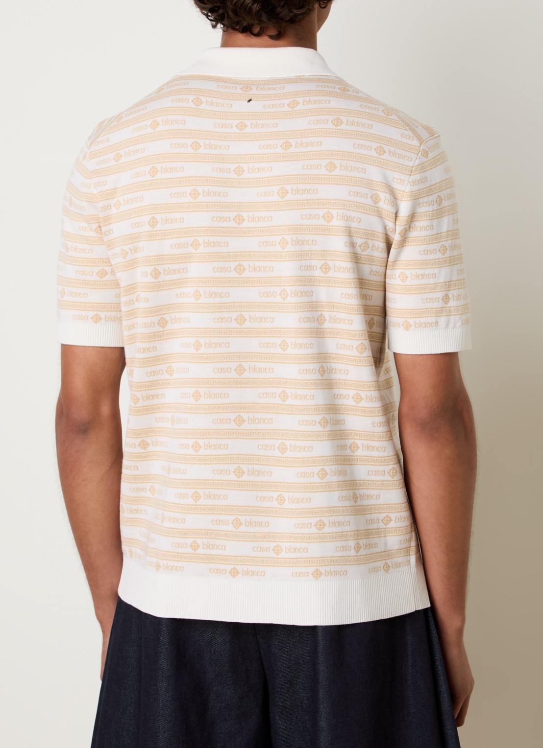 Casablanca Regular fit polo van wol - achterkant 3 beige